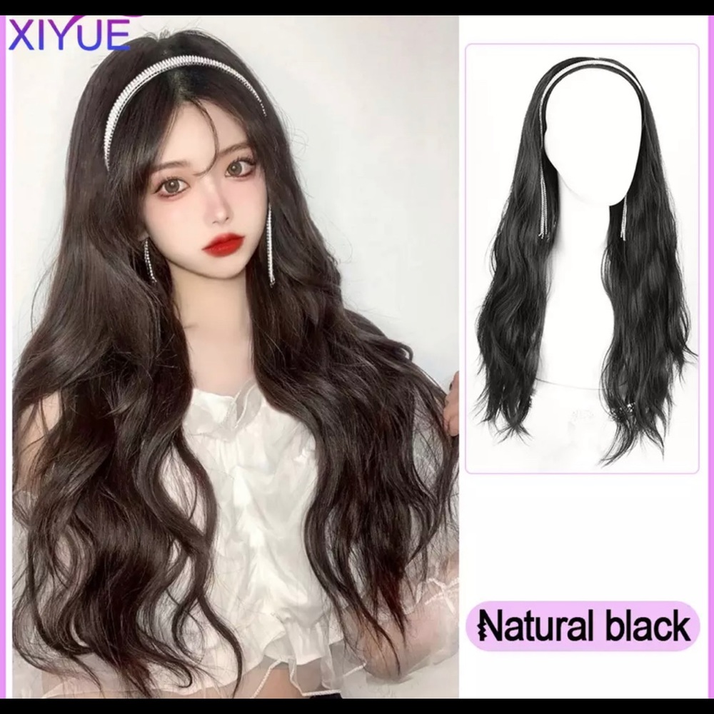 Half headband hair extensions wig.